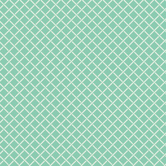 Seamless diagonal turquoise lattice mesh textile pattern vector