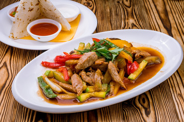 Fajitas with beef