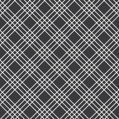 Seamless inverse black and white diagonal vintage classical checked textile pattern vector
