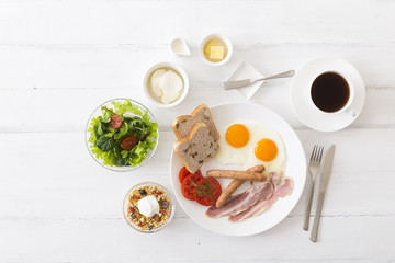 Breakfast bird's eye view shooting