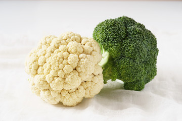 fresh green broccoli and cauliflower