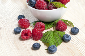 blueberry and raspberry