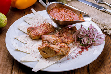 skewers of mutton flesh