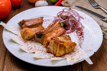 skewers of pork ribs