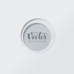 Abstract vector white paper cut background with copy space