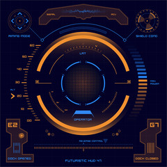 Obraz premium Set of futuristic user interface elements for dashboard or control panel HUD