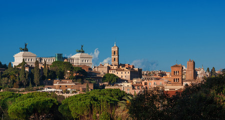 Fototapeta na wymiar View of Capitoline Hill from Aventine Hill in Rome