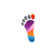 Colorful abstract foot palm icon template vector