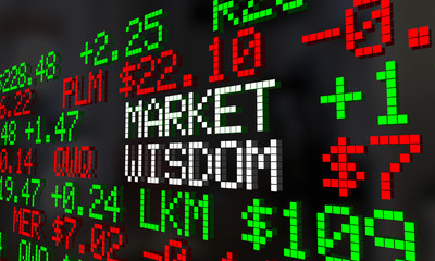 Fototapeta premium Market Wisdom Stock Prices Ticker Insights 3d Illustration