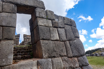 Inca stone walls at the Sacsayhuaman archaeological site, Cusco (Cuzco), Peru