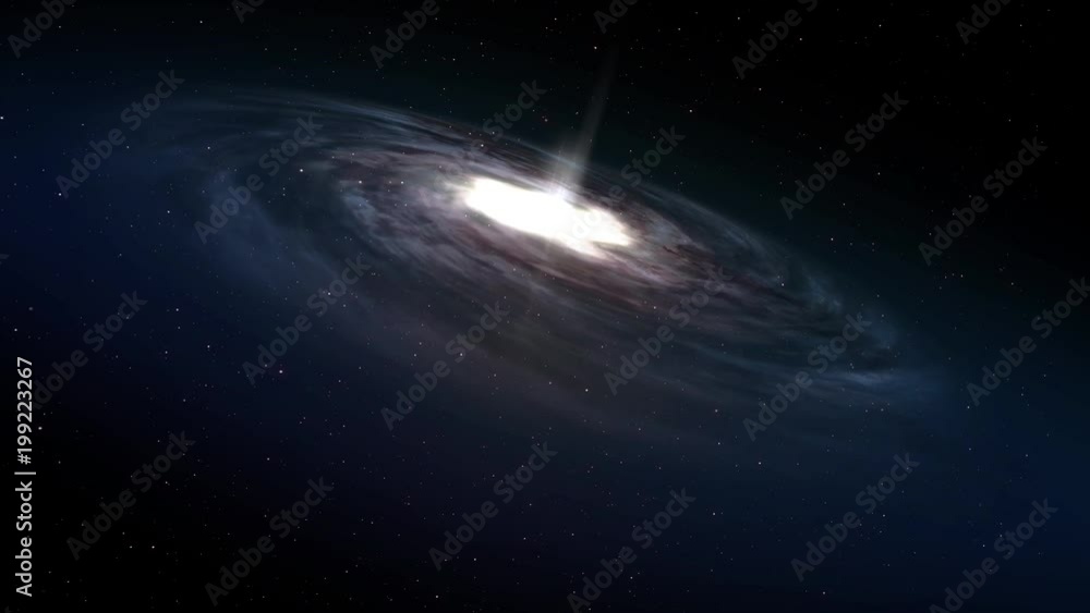 Wall mural a spiral galaxy rotates in deep space. looping.