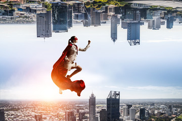 Super woman in sky