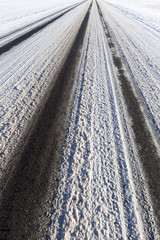 winter asphalt road
