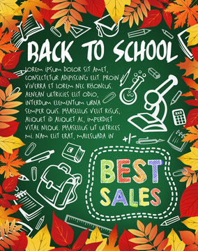 Back to school special offer poster, sale design
