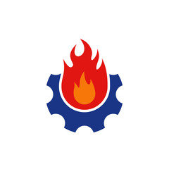 Fire Gear Logo Icon Design