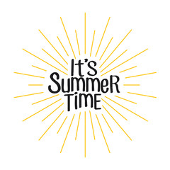 It's summer time Hand drawn with a sun