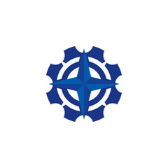 Compass Gear Logo Icon Design