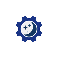 Moon Gear Logo Icon Design
