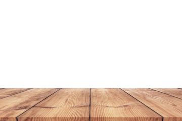 Wood table isolated on white background