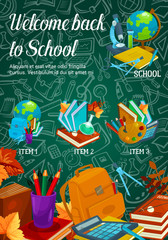 Back to School vector autumn sale poster