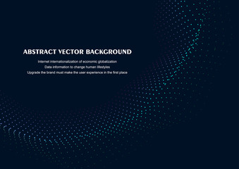 Wave particle abstract vector background illustration
