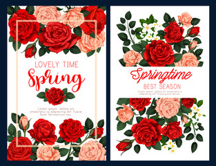 Spring flower poster for Mother Day greeting card
