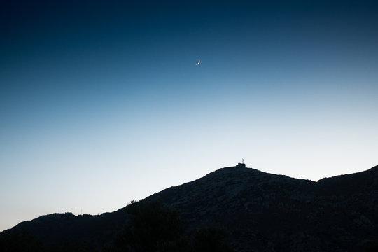 Mountain and moon