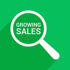 Finance Concept: Magnifying Optical Glass With Words Growing Sales