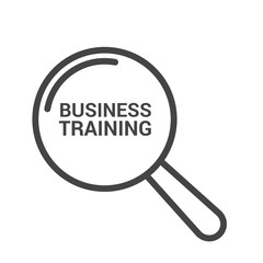 Studying Concept: Magnifying Optical Glass With Words Business Training