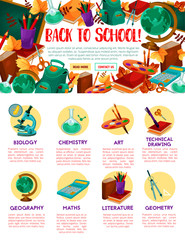 Fototapeta premium Back to School vector education site template