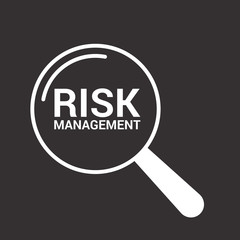 Business Concept: Magnifying Optical Glass With Words Risk Management
