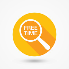 Time Concept: Magnifying Optical Glass With Words Free Time