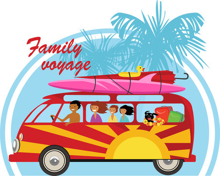 family voyage. vector illustration