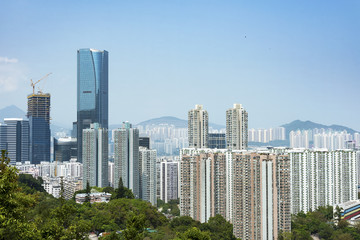 Fototapeta na wymiar Skyline of Hong Kong city