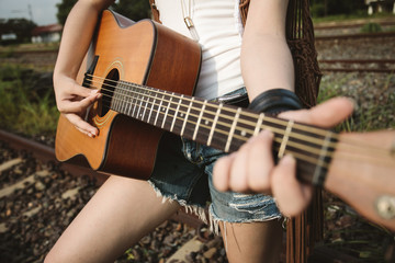 Young asian musician