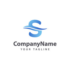 Letter S Wave logo design template.