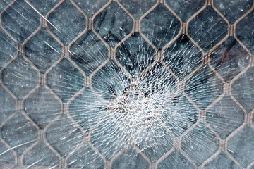 Cracked window or glass as a spider web.