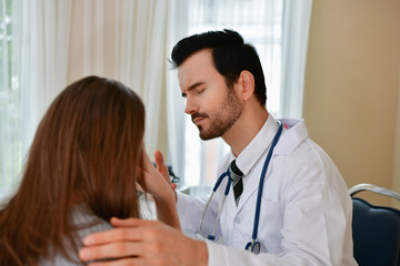 Terrible medical concept. Patients stressful in the doctor's diagnosis. Patients are concerned about medical treatment. The doctor's treatment makes the patient afraid.