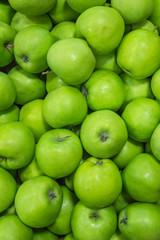 Beautiful green ripe apples background
