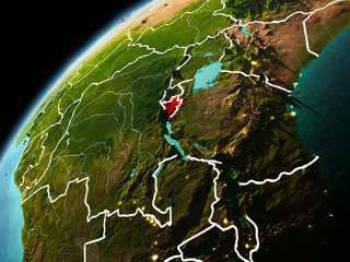 Evening view of Burundi on Earth