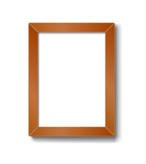 leather vintage picture frame on  white