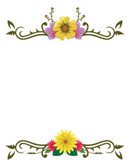 Fototapeta na wymiar Invitation Design with a floral frame