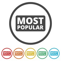 Vector Most Popular Sign, 6 Colors Included