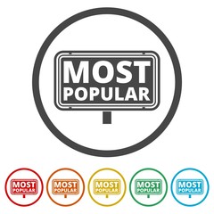 Vector Most Popular Sign, 6 Colors Included