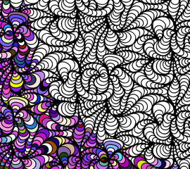 Vector abstract seamless fantasy pattern hand drawn ornaments