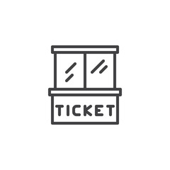 Ticket office outline icon. linear style sign for mobile concept and web design. Booking office
 line vector icon. Symbol, logo illustration. Pixel perfect vector graphics