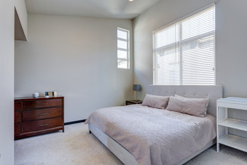 Lovely bedroom in soft beige tones.