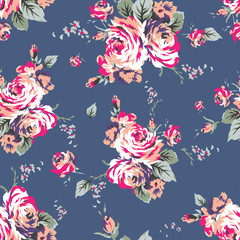 Shabby chic vintage roses seamless pattern