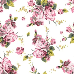 Wall murals Roses Shabby chic vintage roses seamless pattern