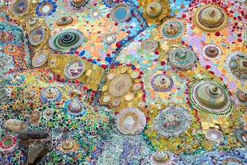 Colorful patterns of ceramic and benjarong for background.